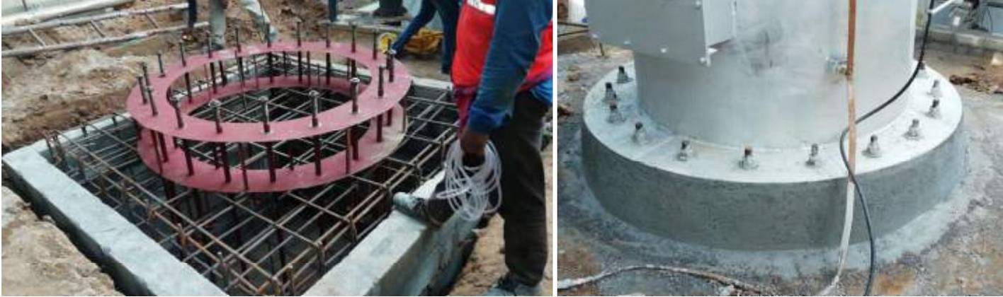 Chimney foundation and anchor cage, Stanadyne